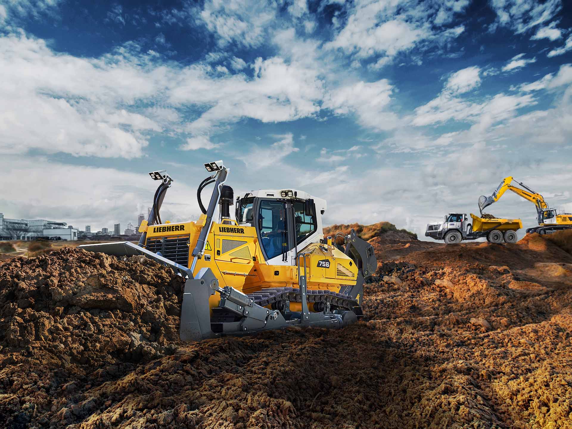 Liebherr Erdbeweger mit LFI-Teilen und Spezialfolie