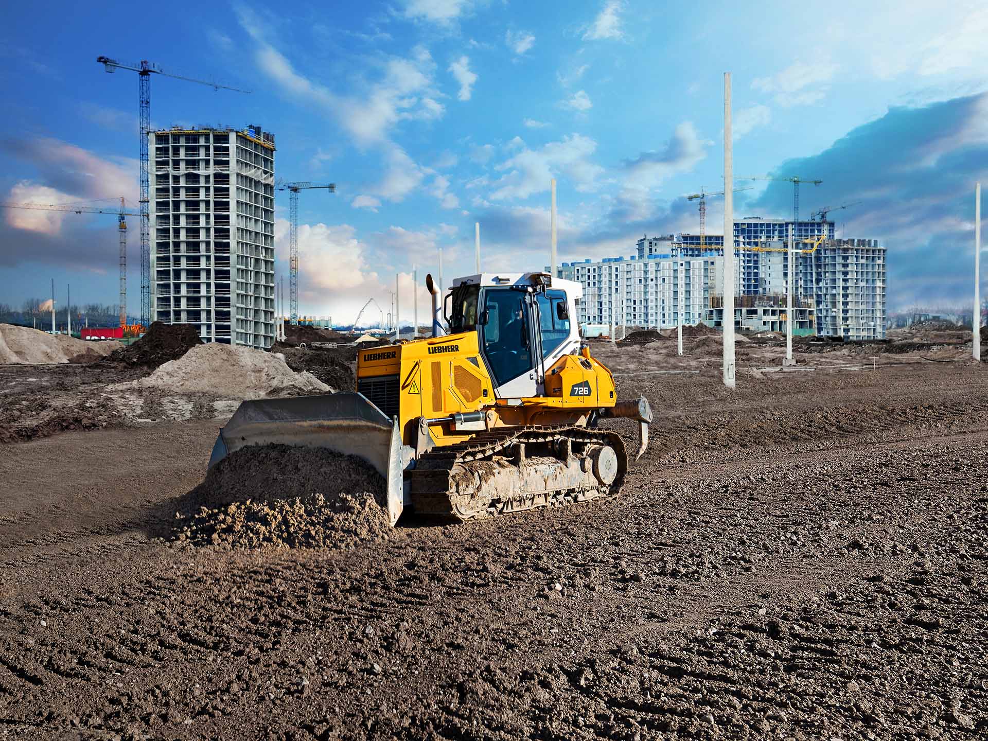 Liebherr Erdbeweger mit LFI-Teilen und Spezialfolie